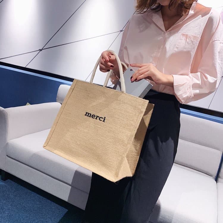 ถูกสุด กระเป๋าช้อปปิ้ง merci ใบใหญ่ รูปที่ 1
