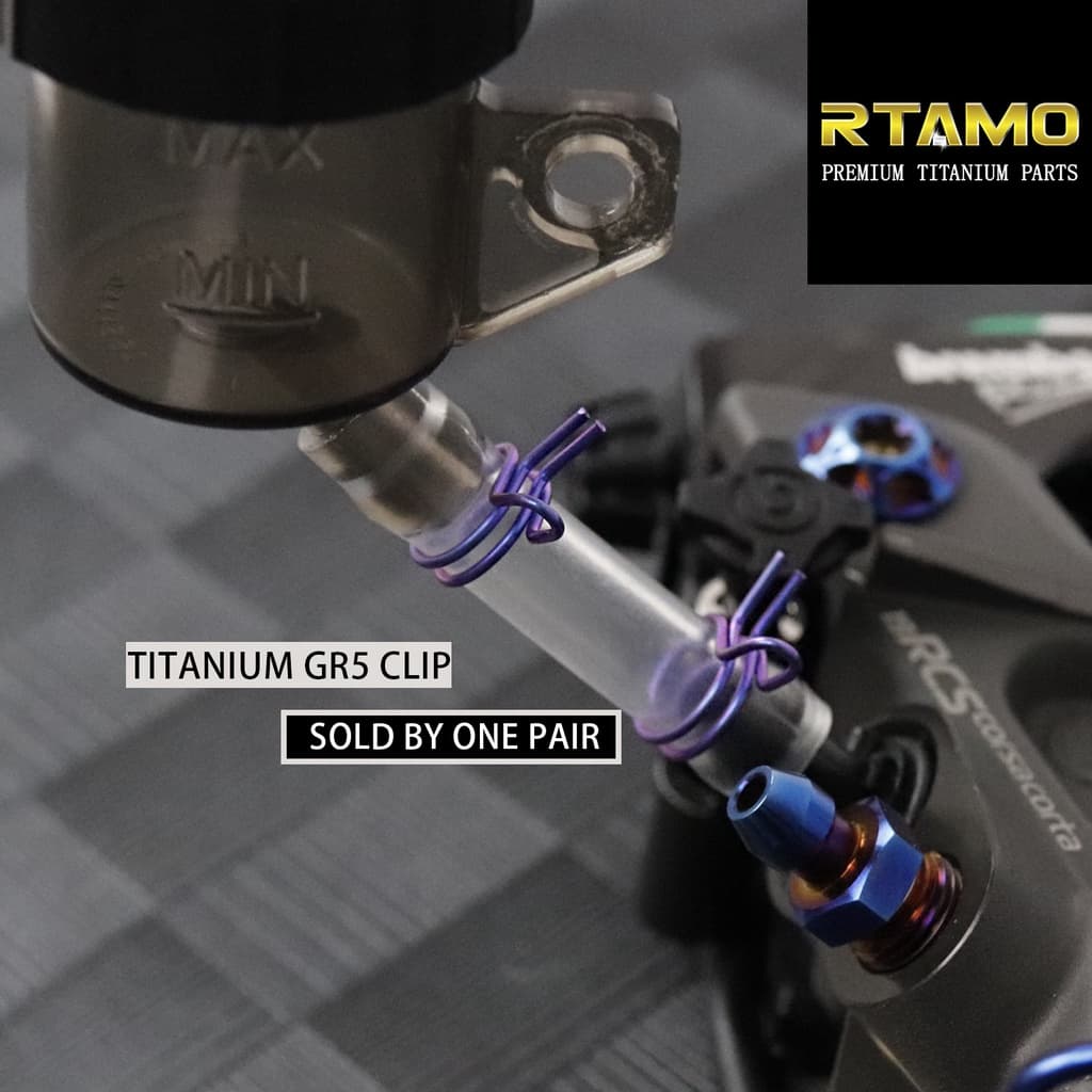 RTAMO Gr5 Brembo Oil Tube Clip คลิปหนีบท่อปั๊มไทเทเนียม Brembo Italy RCB Frando Adelin Pump รูปที่ 2