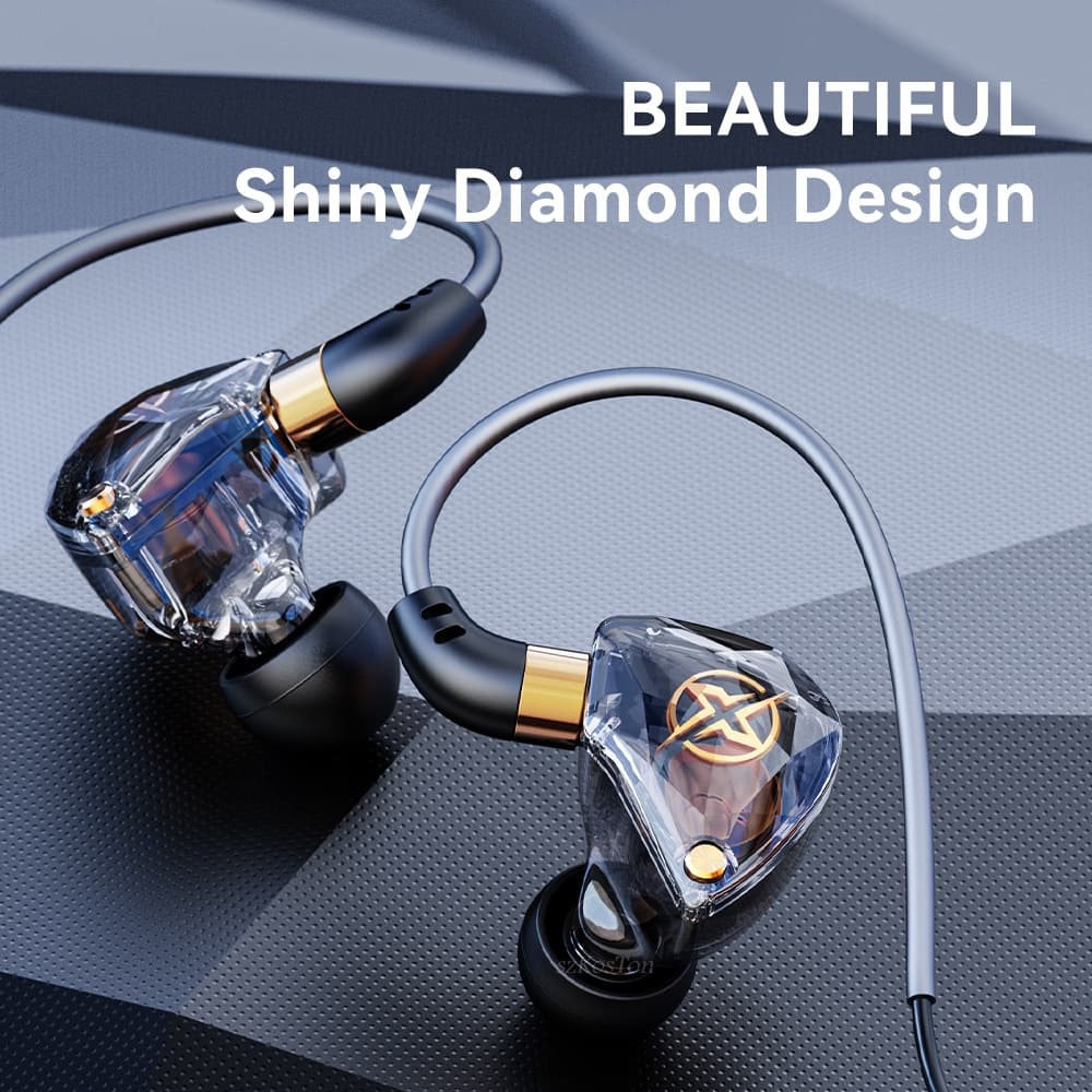 SPRISE KT หูฟังแบบมีสายสําหรับเล่นเกมวิ่งจุดหูฟังพร้อมไมโครโฟน Deep Bass Dynamic Karaoke Mic ชุดหูฟังสเตอริโอชนิดใส่ในหู 3.5 มม. รูปที่ 5