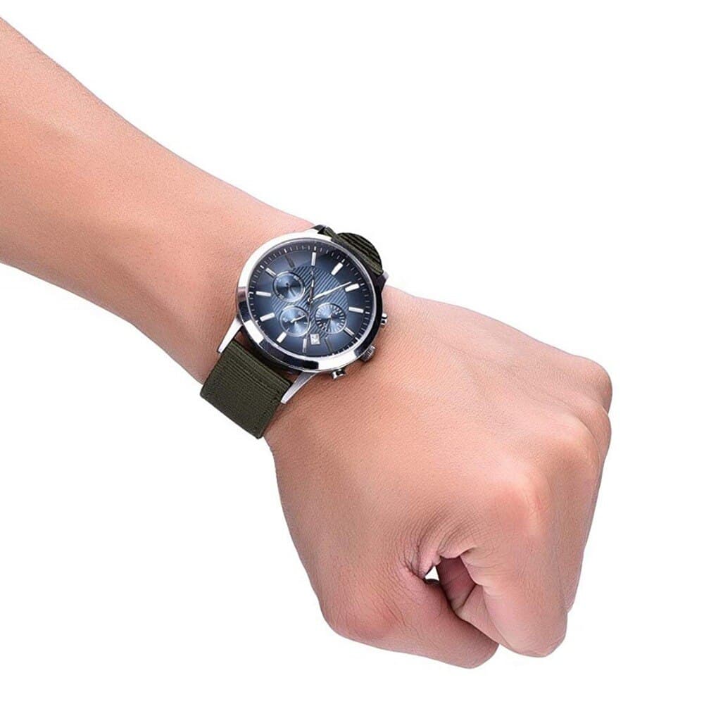 สายนาฬิกาข้อมือผ้าไนลонสไตล์คลาสสิก สําหรับ Samsung Galaxy 46 มม. Gear S3 Amazfit Bip S ขนาด 18/20/22/24 มม. รูปที่ 5