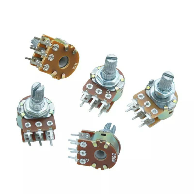 Potentiometer 2ชั้น 6ขา B1K 2k B5K B10K B20K B50K B100K B500K A 1 K 5 K 10 K 20 K 50 K 100 K 500 K รูปที่ 1