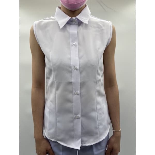 เสื้อเชิ้ตแขนกุดสีขาว เสื้อแขนกุดใส่ทับในสูท ผลิตในไทย คุณภาพดี ทุกวัน รูปที่ 3