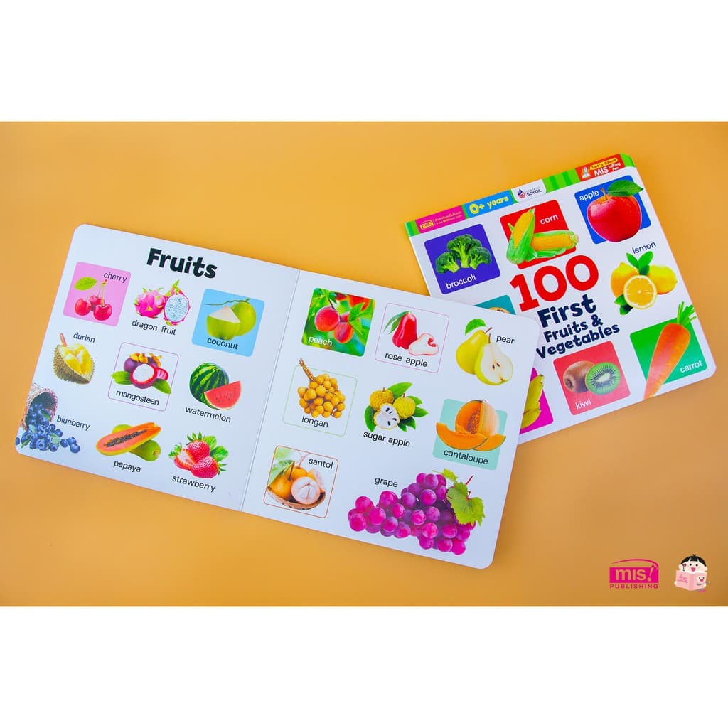 MISBOOK หนังสือบอร์ดบุ๊ค 100 First Fruits & Vegetables รูปที่ 4