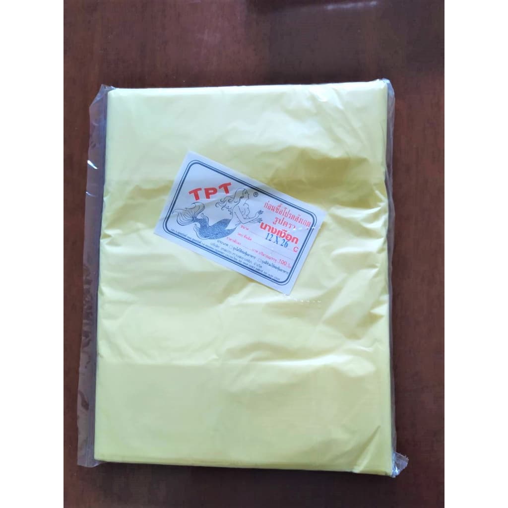 ถุงพลาสติกสีหูหิ้ว อย่างดี สีพื้น แบบบาง เหนียว ไม่มีกลิ่น ขนาด 12*26 นิ้ว 100 ใบ ตรานางเงือก รูปที่ 6