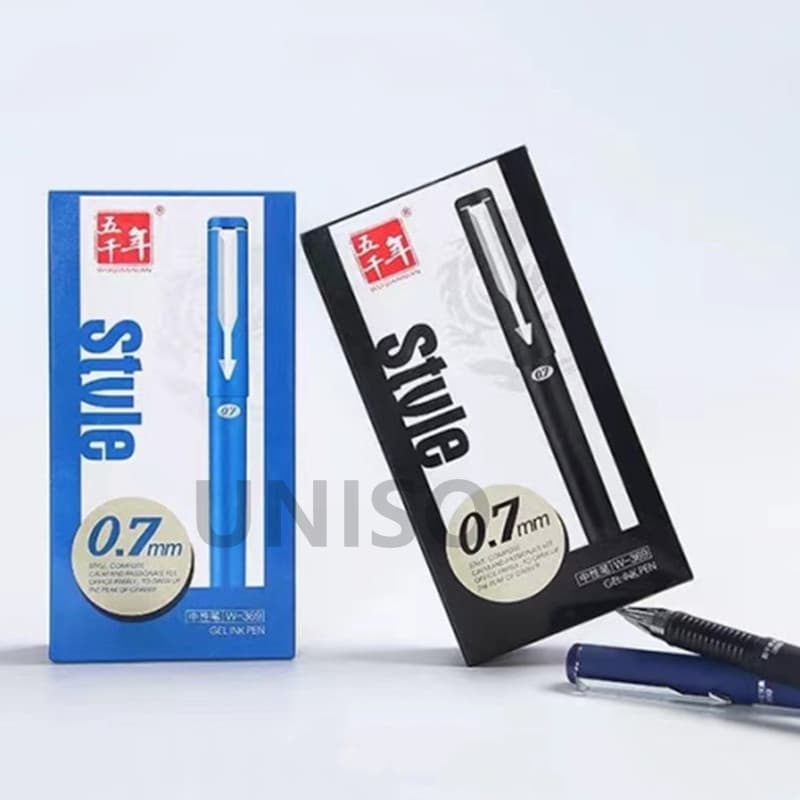 ปากกาเจล ขนาดเส้น 0.7mm รุ่นW-369 หมึกสีน้ำเงิน/ดำ/แดง แบบมีปลอกด้ามยาง #เครื่องเขียน#ด้ามยาง#pen#office รูปที่ 9