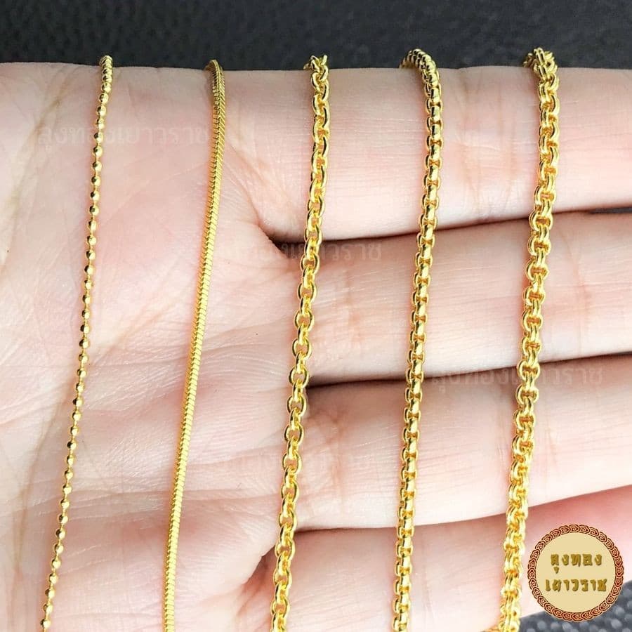 สีทองสุกเหมือนจริง สร้อยทอง 1 สลึง 15-18นิ้ว ทองไมครอนเหมือนแท้ สร้อยคอ ทองปลอม รูปที่ 6