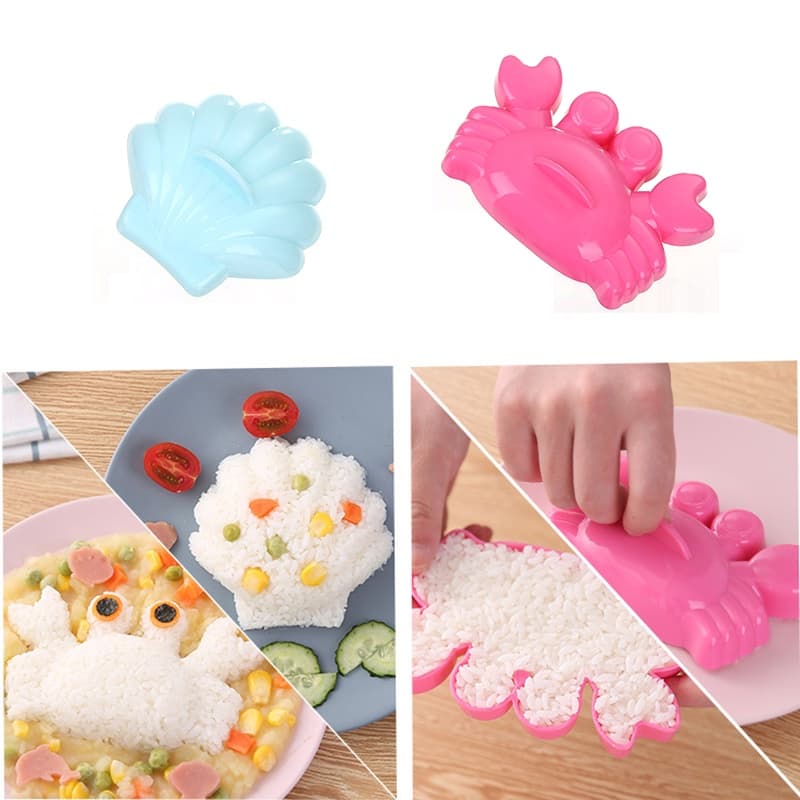 5 ชิ้น / เซต DIY การ์ตูน มหาสมุทร ข้าวปั้น เปลือกปู เบนโตะ แซนวิช เครื่องทําอาหาร แม่พิมพ์ อุปกรณ์ครัว รูปที่ 3