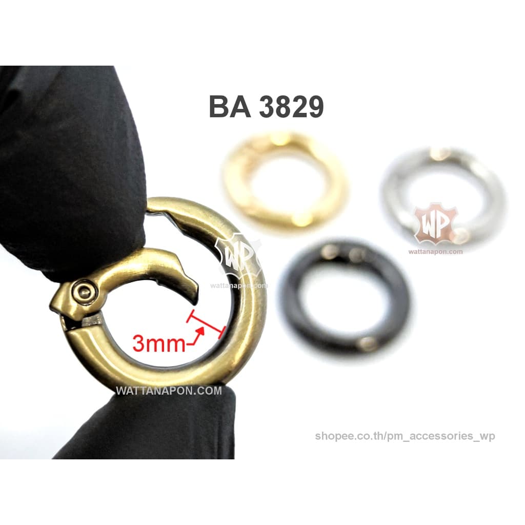 BA 3829 ตะขอกลม ห่วงสปริง 1/2 นิ้ว 2ชิ้น Gate Spring O-Ring Clasp 1/2 inch 2 pieces รูปที่ 2