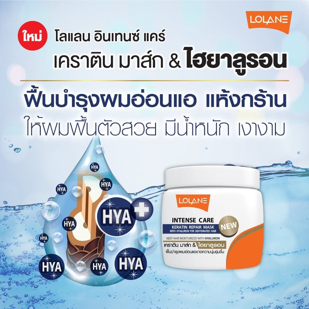 โลแลน ทรีทเม้นท์ผม อินเทนซ์ แคร์ เคราติน LOLANE INTENSE CARE KERATIN REPAIR MASK 100/200 g. รูปที่ 3