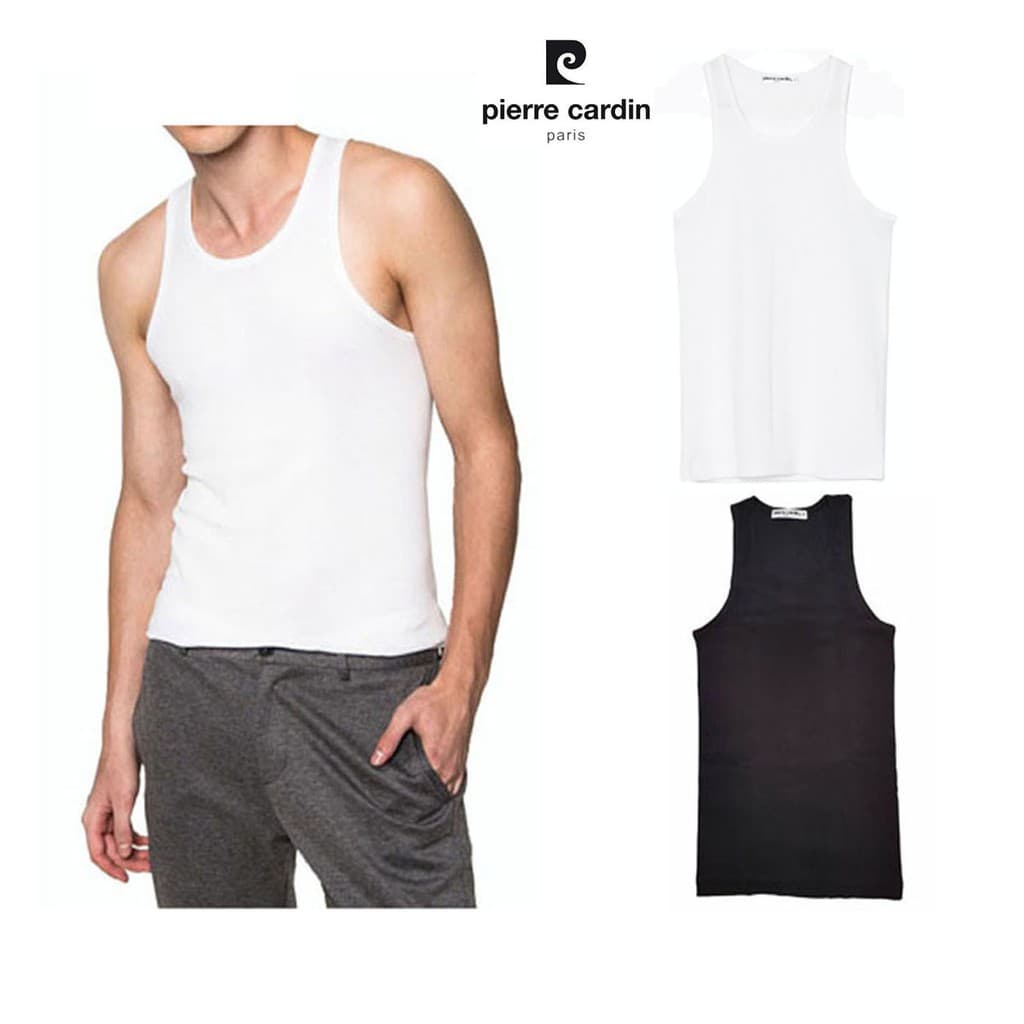 Pierre Cardin เสื้อกล้ามผ้า Cotton PV-505 1ตัว มีให้เลือก 2 สี ขาว ดำ รูปที่ 1