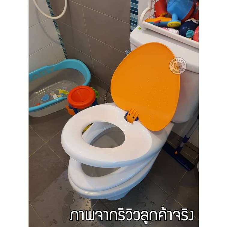 ฝารองชักโครก2in1 ทรงตัวV/ทรงตัวUแบบซอฟสปริง ลดการกระแทก ฝารองชักโครก3ชั้น ฝารองชักโครกเด็กและผู้ใหญ่ รูปที่ 2