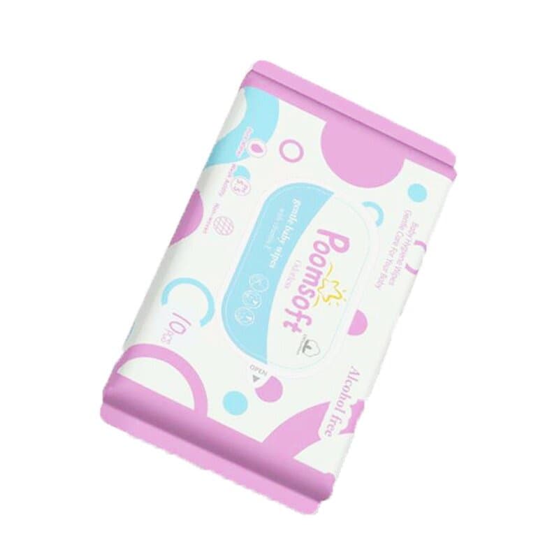 Poomsoft ทิสชูเปียก กระดาษทิชชู่เปียก 10pcs Baby Wipes ปราศจากแอลกอฮอล์ ทิชชู่เปียกพกพา ทิชชุเปียก รูปที่ 8