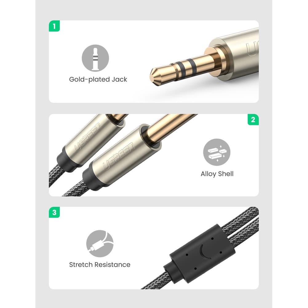 Ugreen รุ่น AV126 สายแปลง Jack 3.5mm TSR to Dual 6.35mm TS Adapter Audio Cable รูปที่ 6
