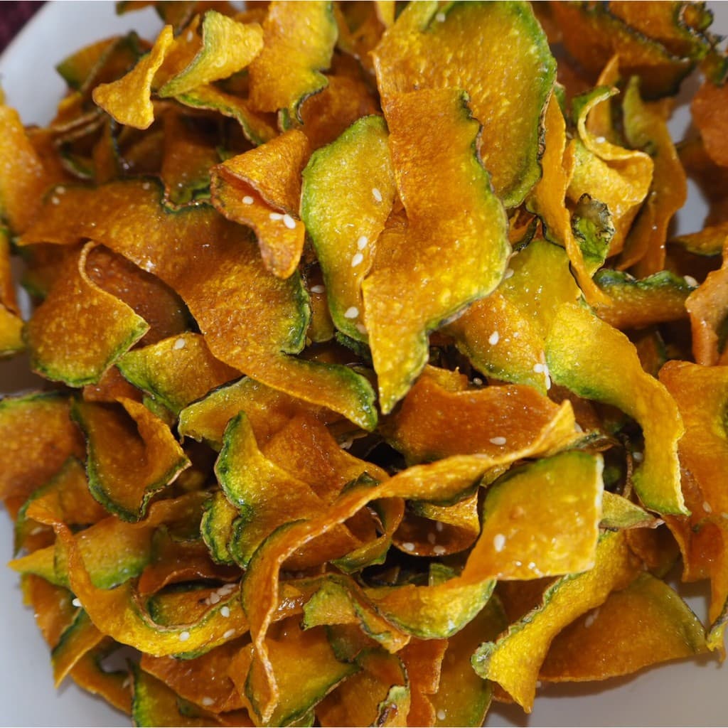 ฟักทอง โรยงา กรอบ อร่อยมากpumpkin chips with sesame seeds รูปที่ 5