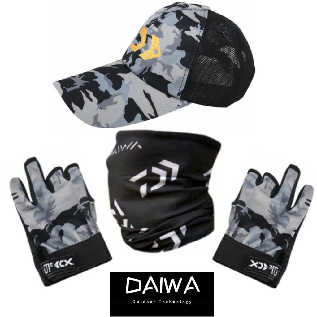 DAIWA Fishing Gloves + Breathable Nets Fishing Hat + Sunscreen Face Mask รูปที่ 1