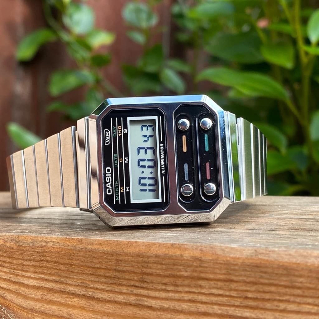 Casio Vintage นาฬิกาข้อมือผู้ชาย/ผู้หญิง รุ่น A100WE A100 A100WEGG แท้ประกันศูนย์ไทย 1 ปี รูปที่ 5