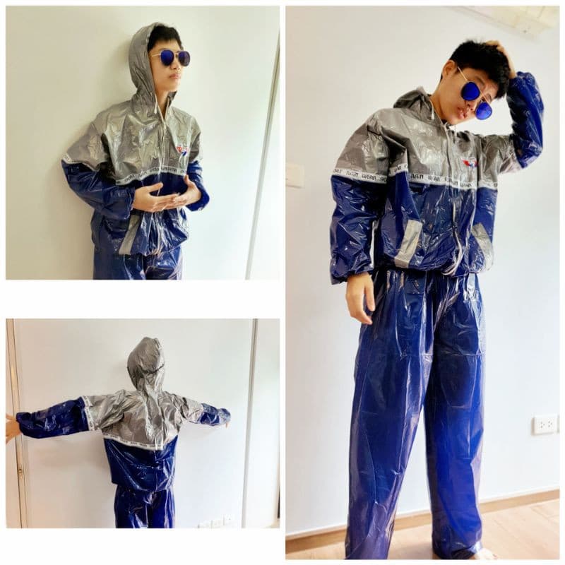 ชุดกันฝน PVC สุดเท่ ฟรีไซส์ เสื้อ+กางเกง ส่งภายใน 24 ชม รูปที่ 2
