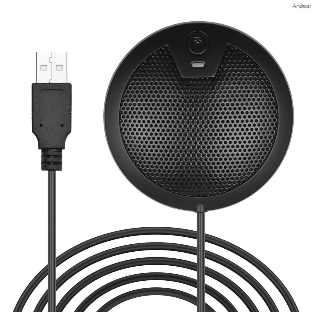 Andoer ไมโครโฟนคอนเดนเซอร์ Usb 360 องศา พร้อมสายเคเบิลยาว 2 เมตร ปลั๊ก Type-C สําหรับคอมพิวเตอร์ วิดีโอ ประชุมออนไลน์ สอน เล่นเกม บันทึกวิดีโอ รูปที่ 3