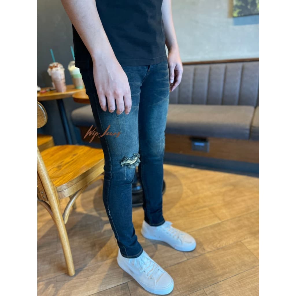 ‍ กางเกงยีนส์ผู้ชาย ขาเดฟ ทรงสกินนี่ ผ้ายืด‍ skinny jeans men รูปที่ 5