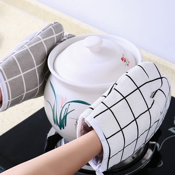 ถุงมือไมโครเวฟ ผ้าฝ้ายมีฉนวนกันความร้อน ถุงมือผ้า กันความร้อน รุ่นหนามีผ้าหุ้มด้านใน รูปที่ 2
