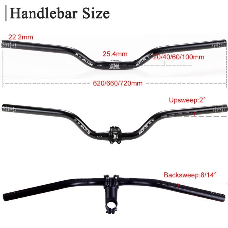 Bucklos 25.4 อะไหล่แฮนด์บาร์ อะลูมิเนียมอัลลอย สําหรับรถจักรยาน 620 660 720 รูปที่ 2