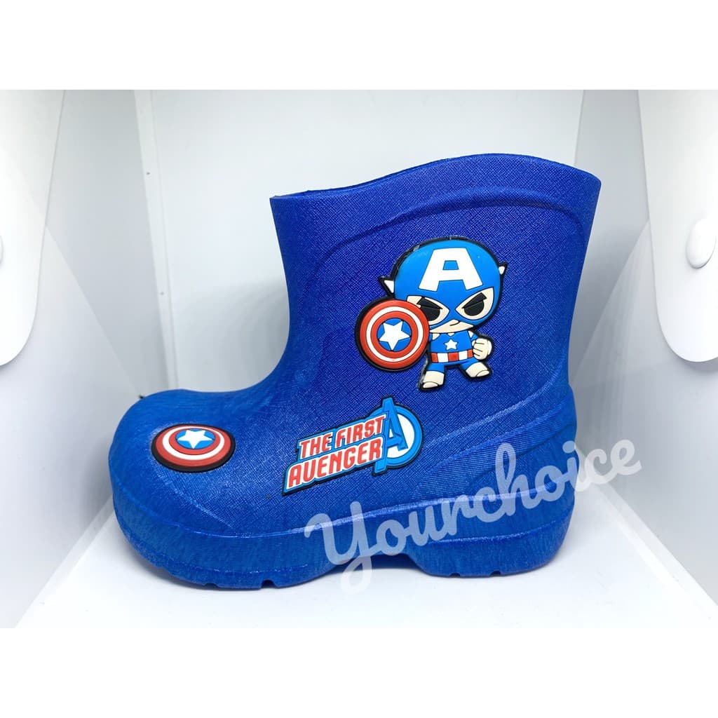 รองเท้าบูทเด็ก Marvel Spiderman Captain America รองเท้าบู๊ทเด็ก กันน้ำ กันฝน BM01 รูปที่ 8