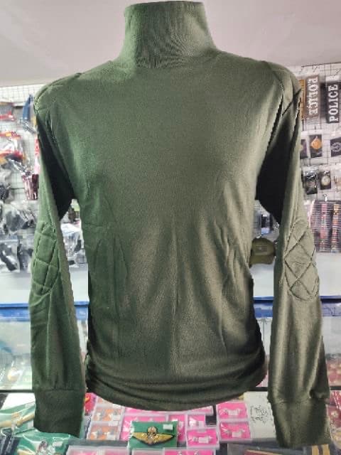 เสื้อยื้ดแขนยาวบุไหล่บุศอกสีพื้นสำหรับทำกิจกรรมกลางแจ้งขนาดไซร์ M อก40 L42 xl44 รูปที่ 3