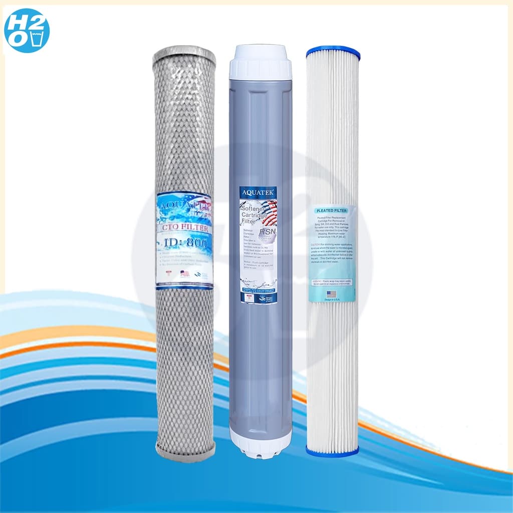 AQUATEK ชุดไส้กรองน้ำ 3 ขั้นตอน ขนาด 20 นิ้ว รุ่น ไส้กรองจีบ / Resin / CTO เกรดPremium ตู้น้ำหยอดเหรียญ รูปที่ 3