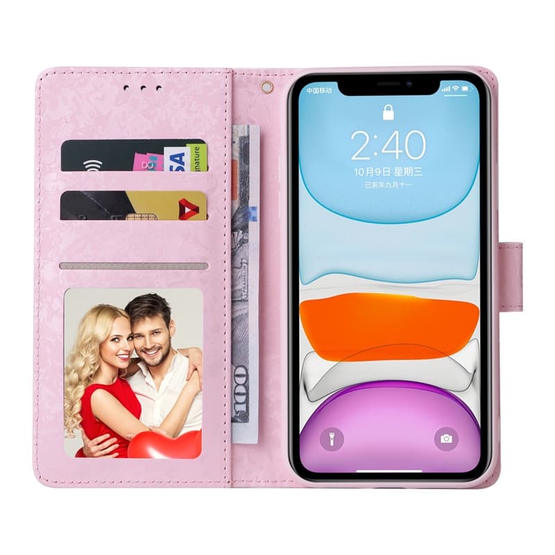 ปลอกหรูหราสําหรับ iPhone 17 Pro Air 16 Pro 8 Plus 12 Pro 7 Plus 16 17 12 ดอกไม้รูปแบบบัตเตอร์กระเป๋าสตางค์หนังช่องใส่การ์ดพลิกผิวป้องกันกรณี รูปที่ 4