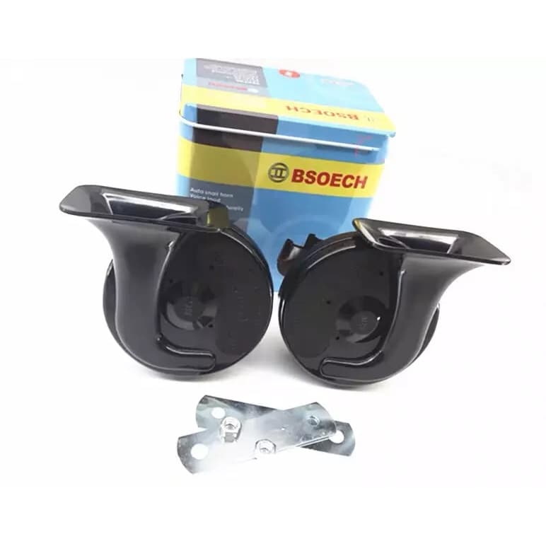แตรหอยโข่ง BSEOCH แท้100％ แตรหอยโข่งเสียงรถเบนซ์ 115db รุ่นBS-138-02 สีดำ 12V 24V 1คู่