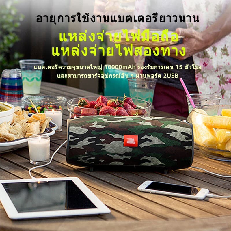 วัสดุคุณภาพดีลำโพงบลูทูธกันน้ำ พลังเสียงสเตอริโอ รุ่น J! ลำโพงบรูทูธ สินค้ามีประกัน รูปที่ 3