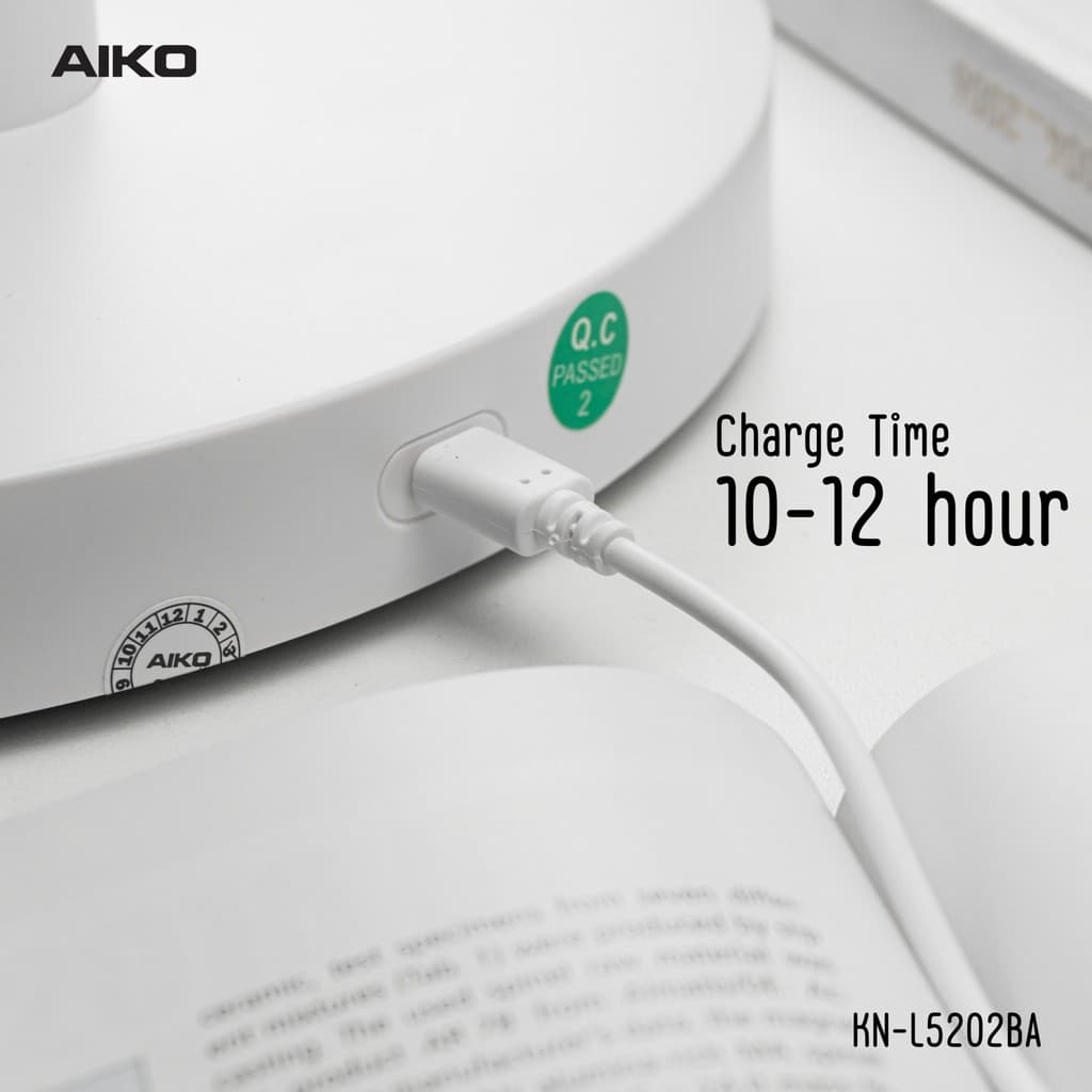 AIKO KN-L5202BA พัดลมชาร์จไฟ ใบพัด 12 นิ้ว ชาร์จ USB พัดลมพกพา พัดลมใช้แบตเตอรี่ พัดลมส่าย ก้มเงย รูปที่ 9