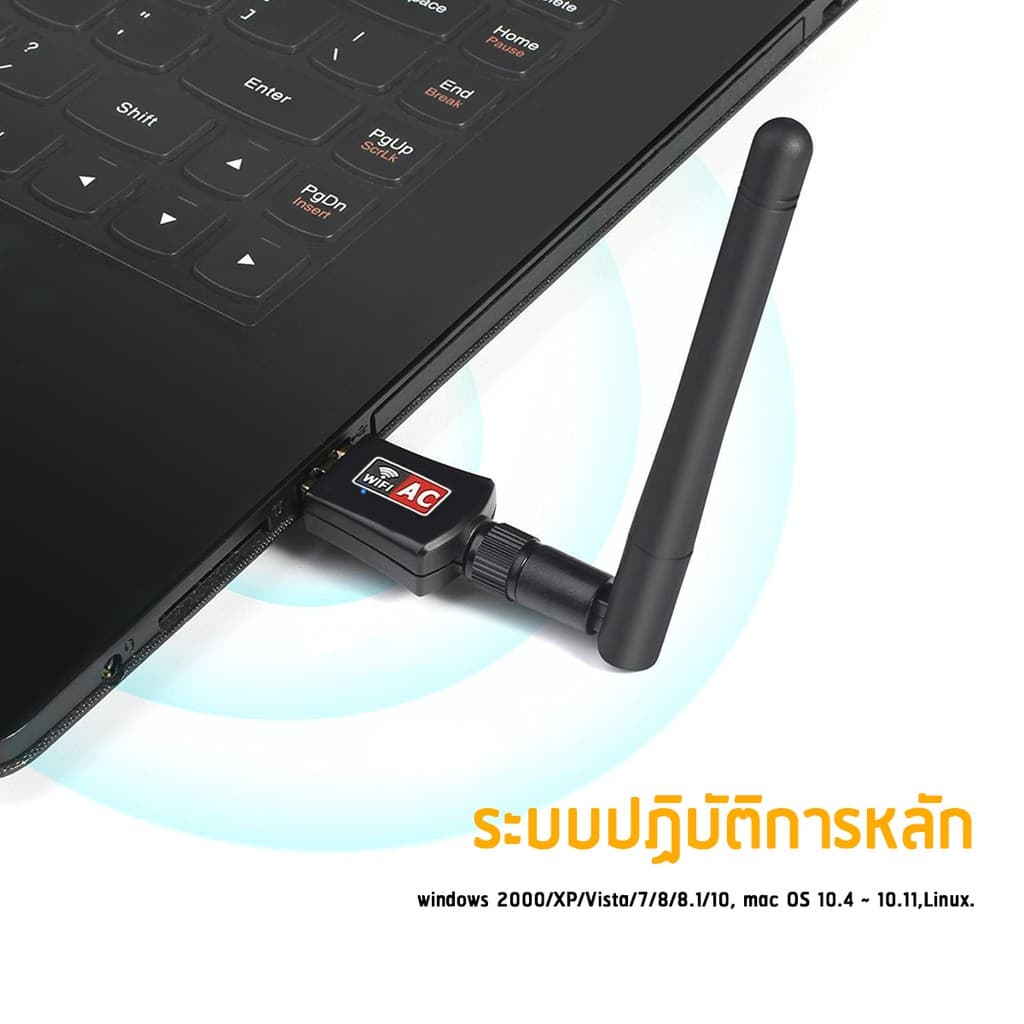ตัวรับไวไฟ 5G เป็น USB Adapter หรือ Wireless USB และตัวรับสัญญาณไวไฟ USB 5G ความเร็วสูงสุด 600Mbps!! รูปที่ 4