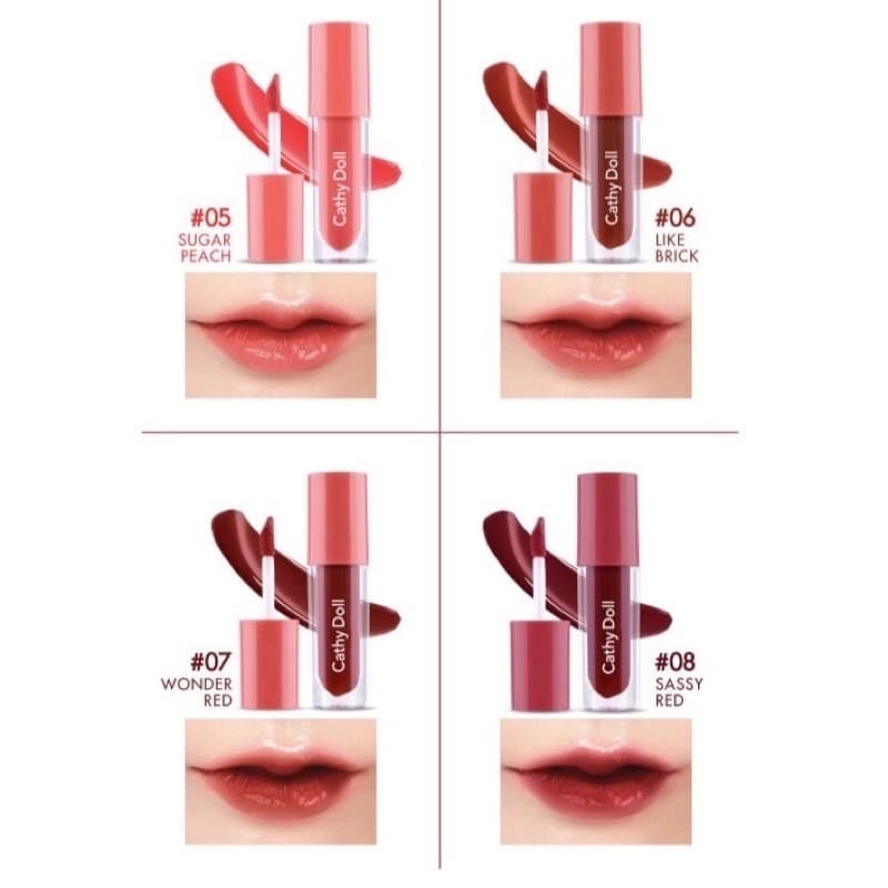 Cathy Doll Glow Gel Tint 2.4g เคทีดอลล์ โกลว์ เจล ทินท์ ลิปทินท์เนื้อฉ่ำขนาด2.4g รูปที่ 3