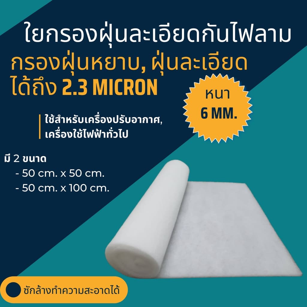 ใยกรองฝุ่นละเอียดกันไฟลาม รูปที่ 1
