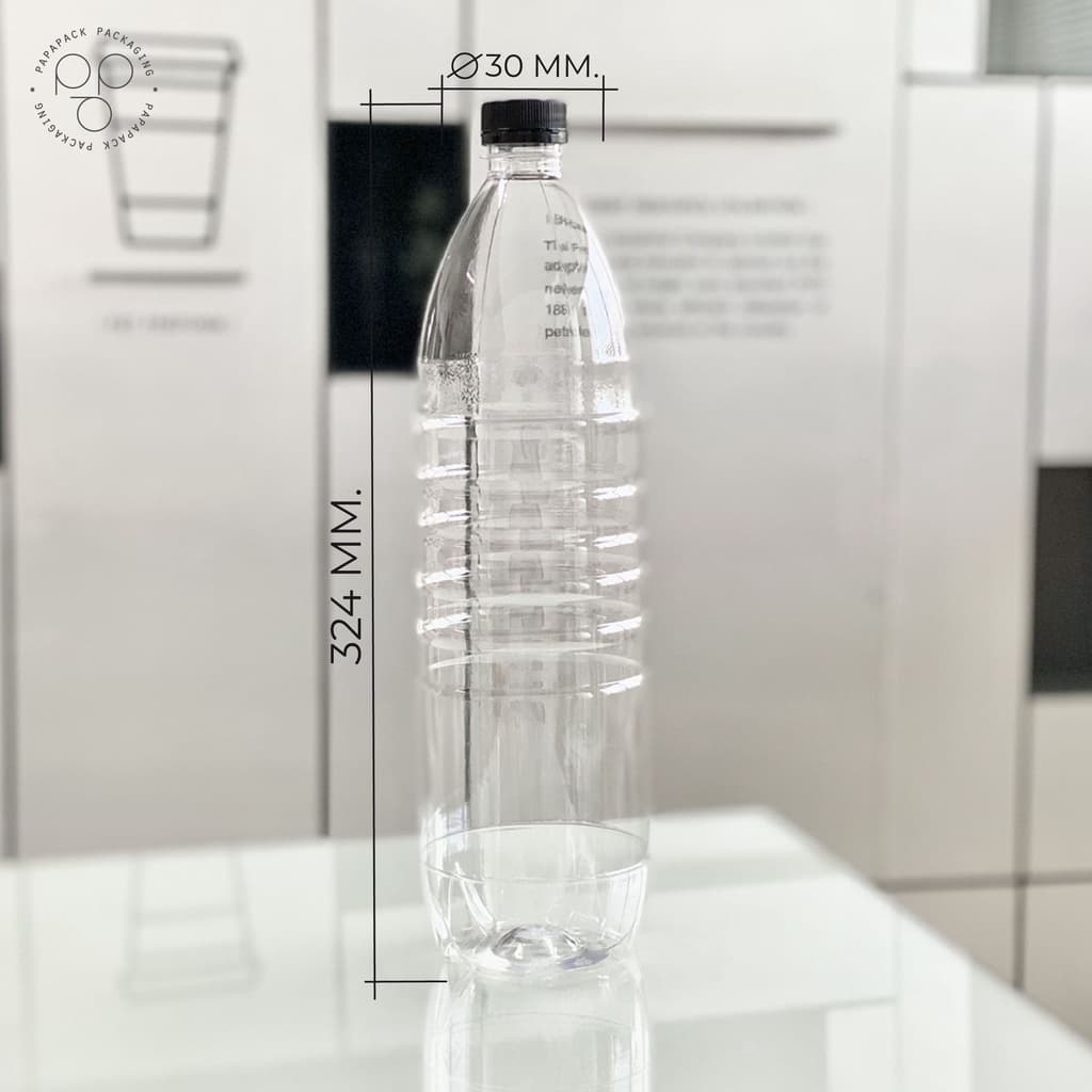 ขวดพลาสติกPET 1500ml. พร้อมฝา ทรงภูเขา แพ็ค40ขวด *รบกวน1ออเดอร์ต่อ1แพค* PAPAPACK รูปที่ 2