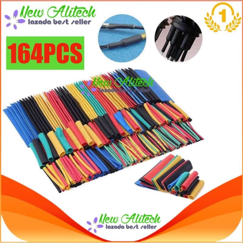 New Alitech 164 ชิ้นสีผสมความร้อนท่อหดฉนวนกันความร้อนท่อหดแขน 164pcs Assorted Shrinking Heat Shrink Tube Wrap รูปที่ 2