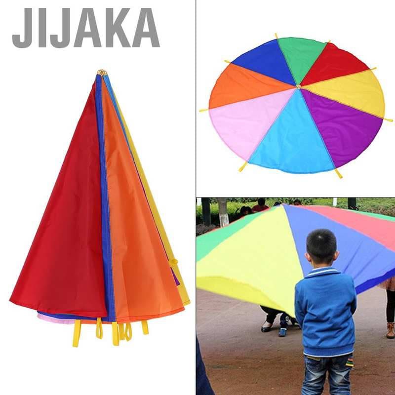 Jijaka 2m Kids Rainbow Parachute การพัฒนาเกมกลางแจ้งกิจกรรมการออกกำลังกายกีฬา รูปที่ 2