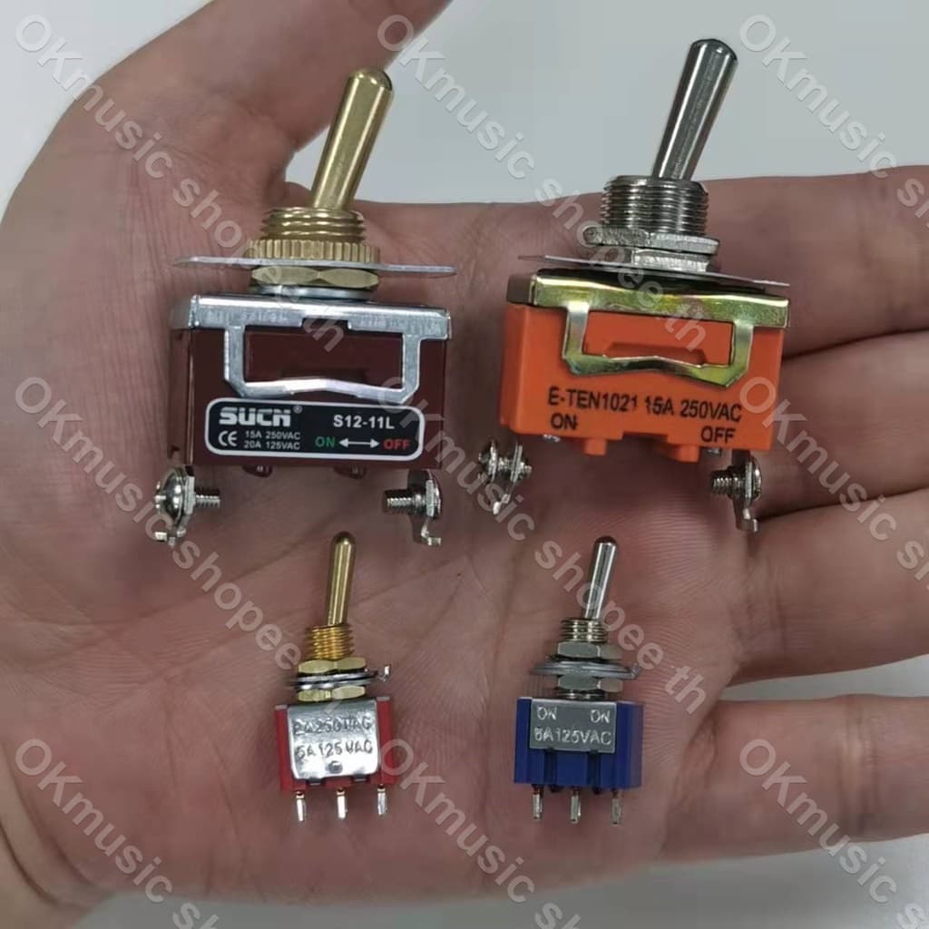 1 ชิ้น สวิทช์สลับ สีส้ม e-ten1021 2-pin on-off 15A 250V / สวิตซ์ mts - 102 spdt 6A 125VAC/3Aa 250VAC รูปที่ 3
