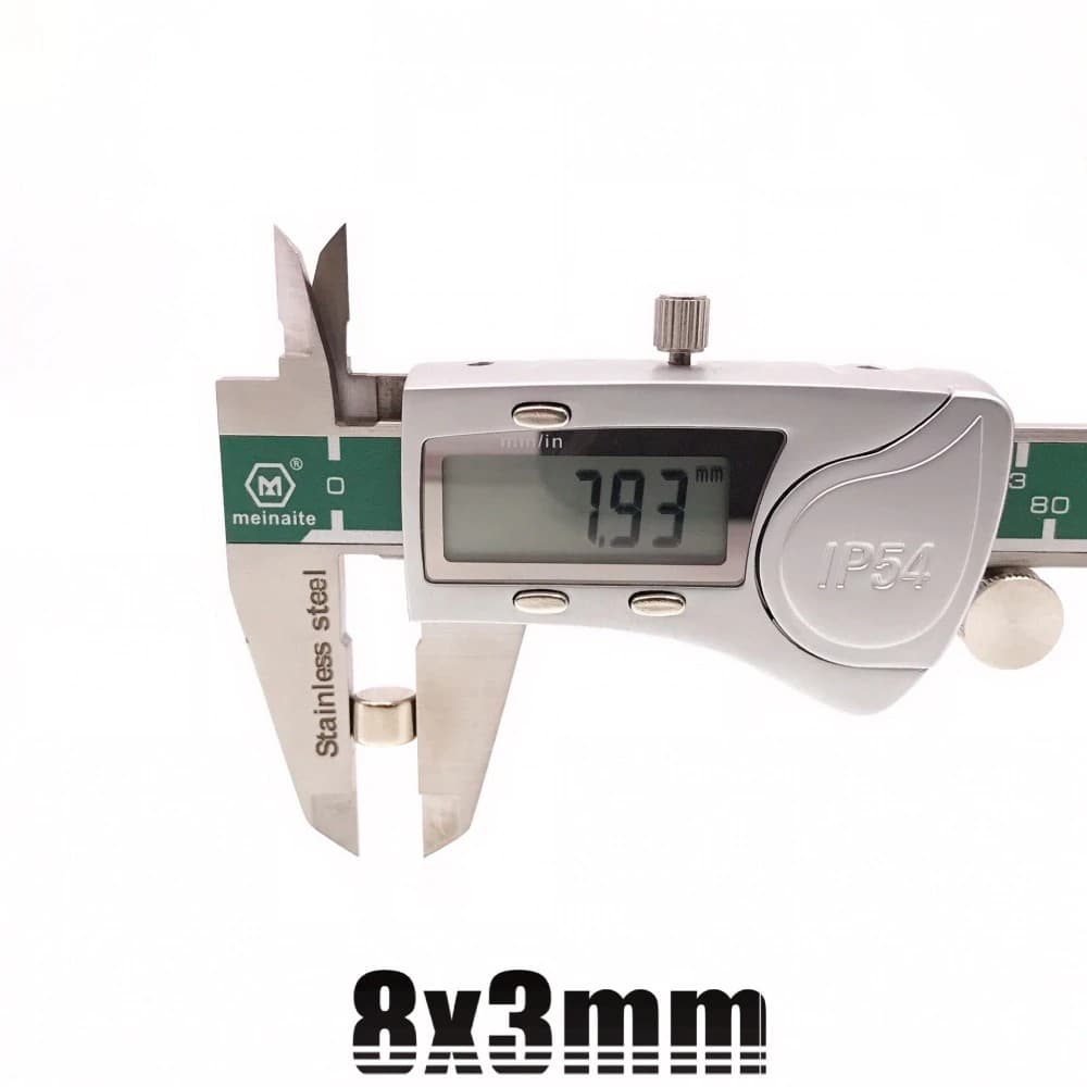10ชิ้น แม่เหล็กนีโอไดเมียม 8x3มิล กลมแบน 8*3มิล Magnet Neodymium 8x3mm แม่เหล็กแรงสูง กลมแบน 8mm x 3mm รูปที่ 3