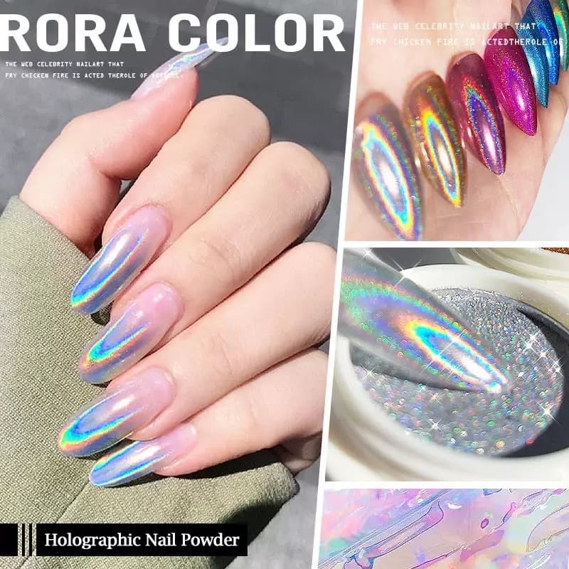 ‼ผงขัดเล็บ ผงโฮโลแกรม ผงขัดสีรุ้ง Nail Powder รูปที่ 1