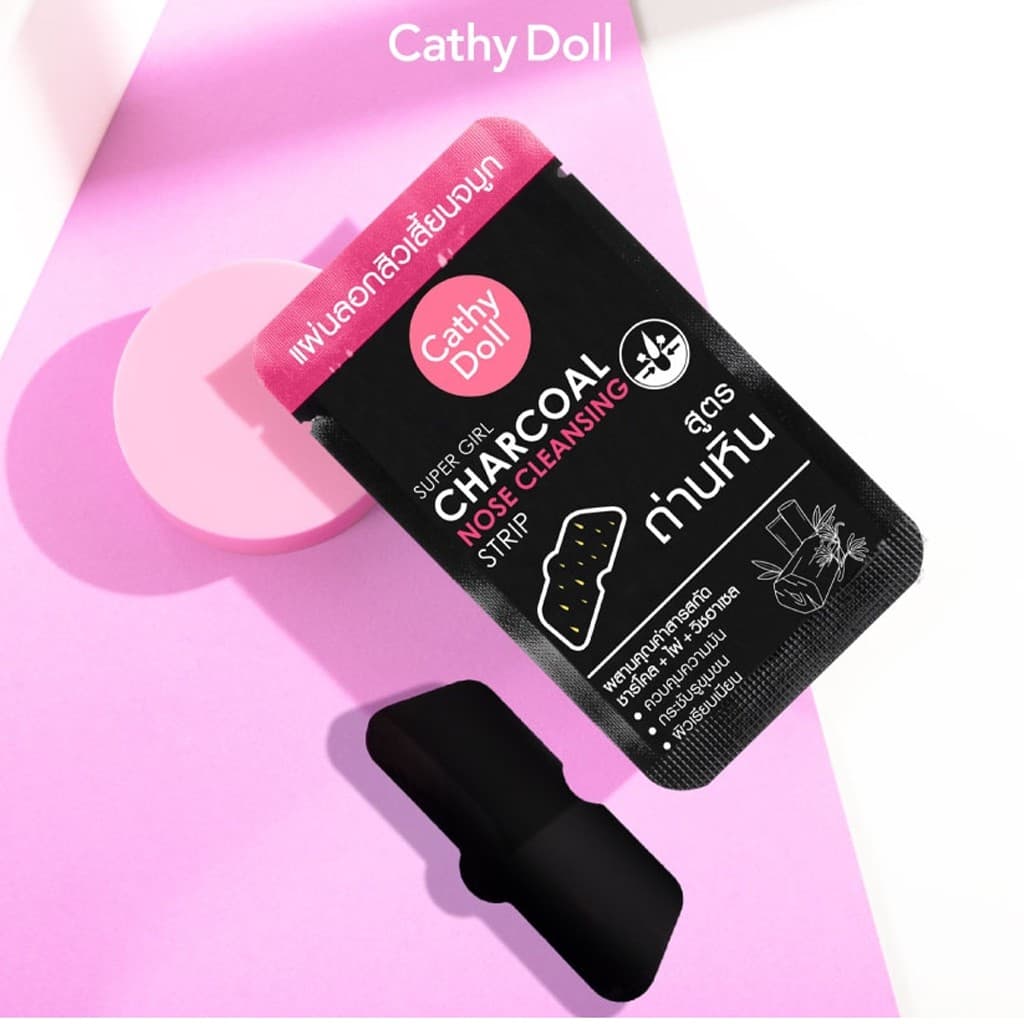 เคที่ดอลล์ โคลนลอกสิวเสี้ยน แผ่นลอกสิวเสี้ยน Cathy Doll Blackhead White Clay Mask / Charcoal Nose Cleansing Strip รูปที่ 4