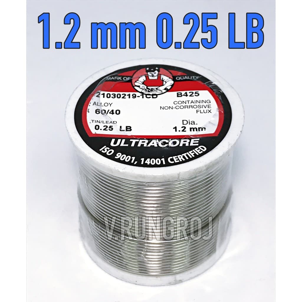 ULTRACORE 1.2mm ตะกั่วบัดกรี ขนาด 1.2 mm นน 0.25 ปอนด์ อัลตราคอร์ รูปที่ 1