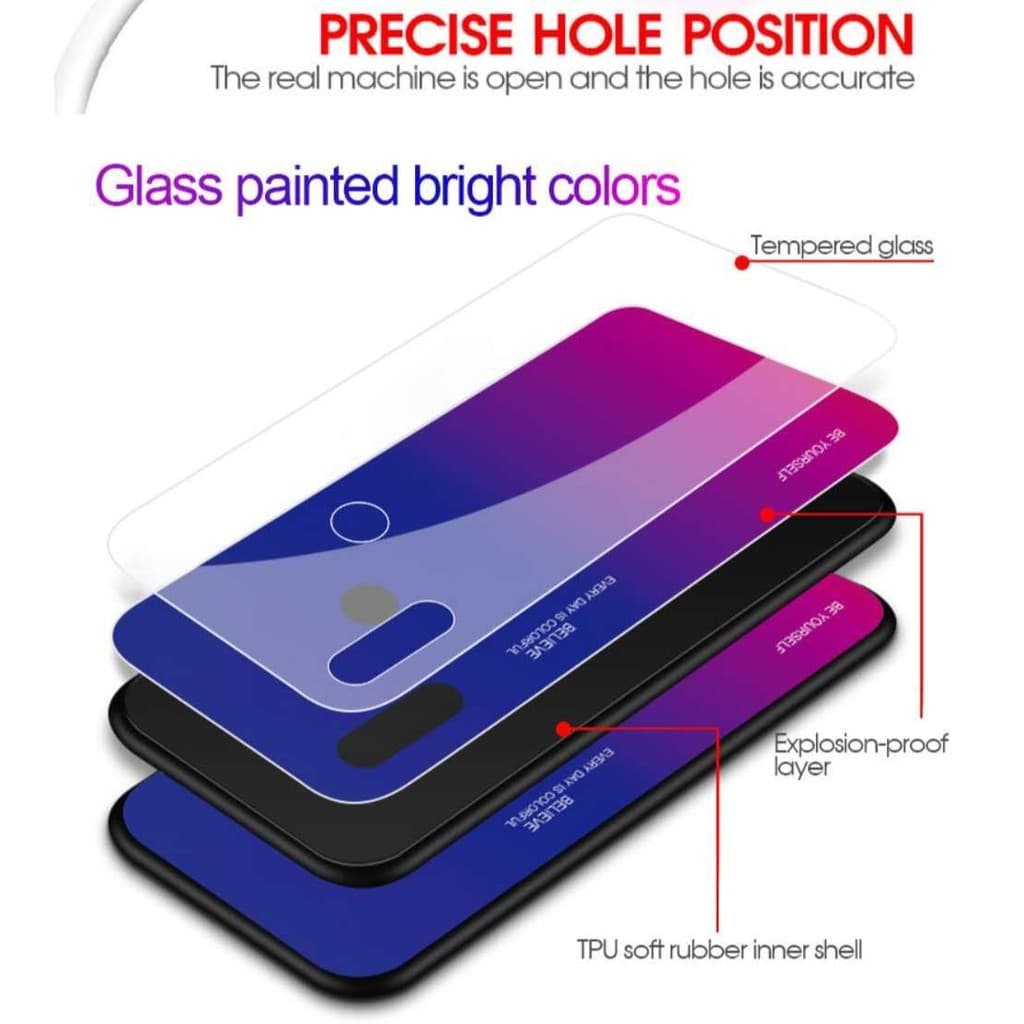 เคสกระจกทูโทน Samsung A34 A54 A14 A23 A73 A53 A52S A22 M12 A02 A12 A02S A11 M11 A10S A20S A30S A50S A10 A70 เคสกันกระแทก รูปที่ 6