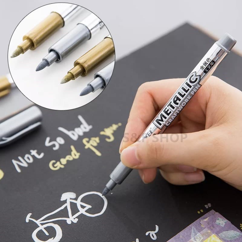 ปากกามาร์คเกอร์ รุ่น550 หัว 1.5mm สีเมทัลลิคทองและเงิน สำหรับงาน DIY #pen #maekerpen รูปที่ 5