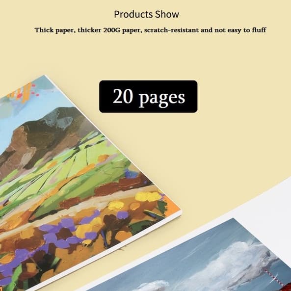 A3/A4/A5 Premium Acrylic Pad 20 Sheets Painting Drawing Pad with Thick 200G Paper for Acrylic Oil Painting Drawing รูปที่ 8