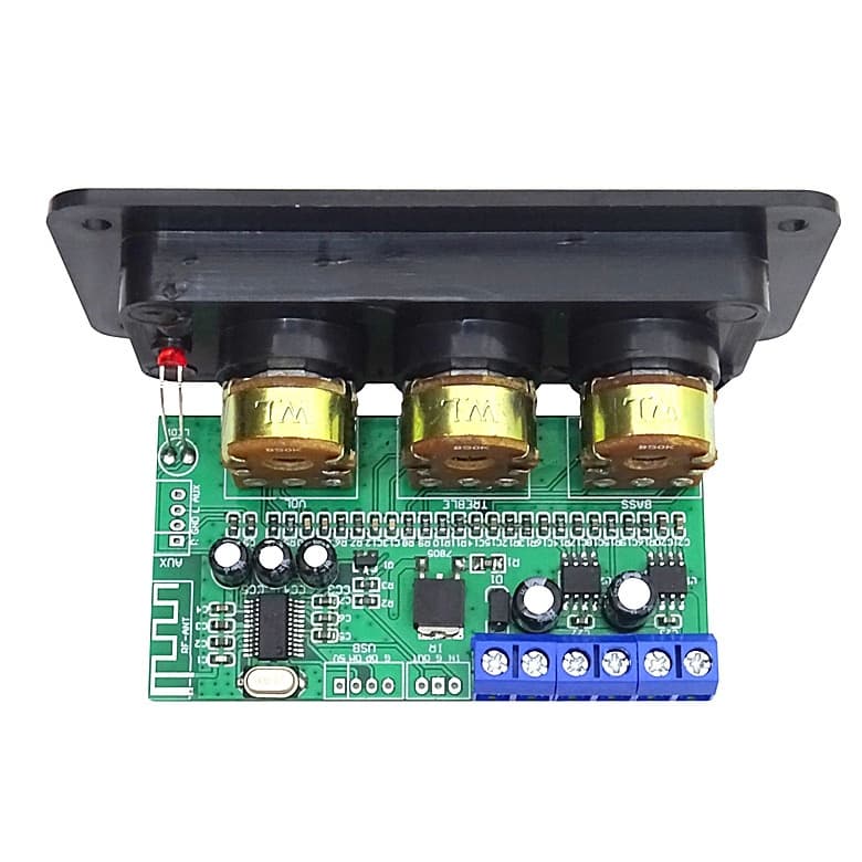 แอมป์จิ๋วบลูทูธ Bluetooth5.0 ช่องซ้ายและขวา 2×20W ปรับเสียงเบสสูงและต่ำ 12V-18V 3A บอร์ดขยายเสียงดิจิตอล รูปที่ 6
