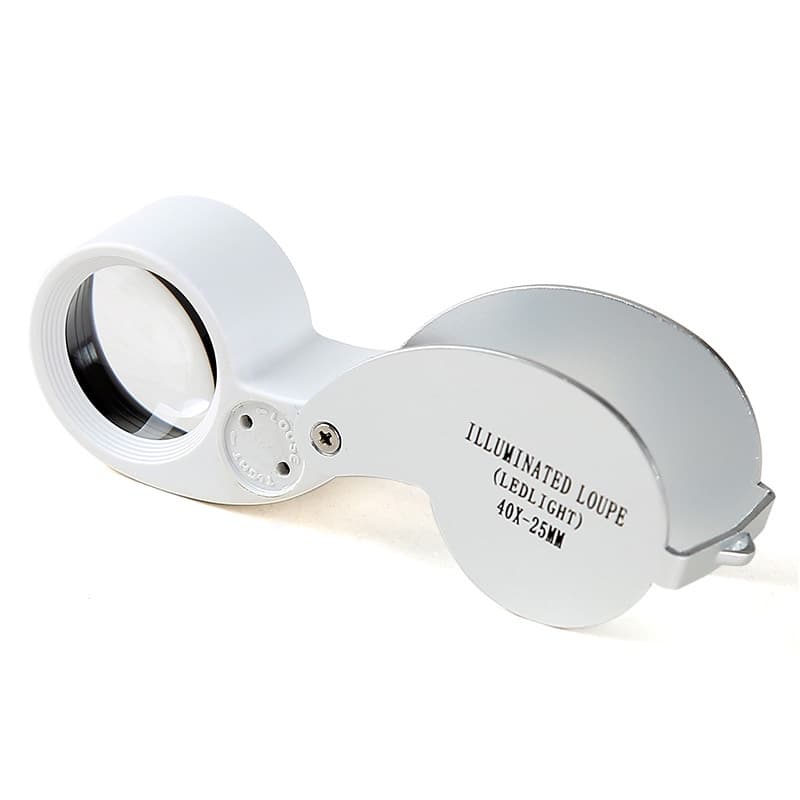 40X25 มิลลิเมตรแก้ว Jeweler แว่นขยายแว่นขยายเครื่องประดับแว่นตา Loupe ในตัวไฟ LED รูปที่ 1