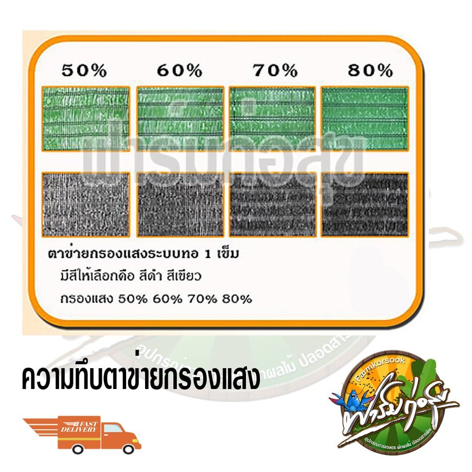 สแลนกรองแสง สแลนบังแดด เกรดA หน้ากว้าง2x100เมตร ได้มาตรฐาน เสริมกระดูกงูเพื่อความคงทน รูปที่ 6
