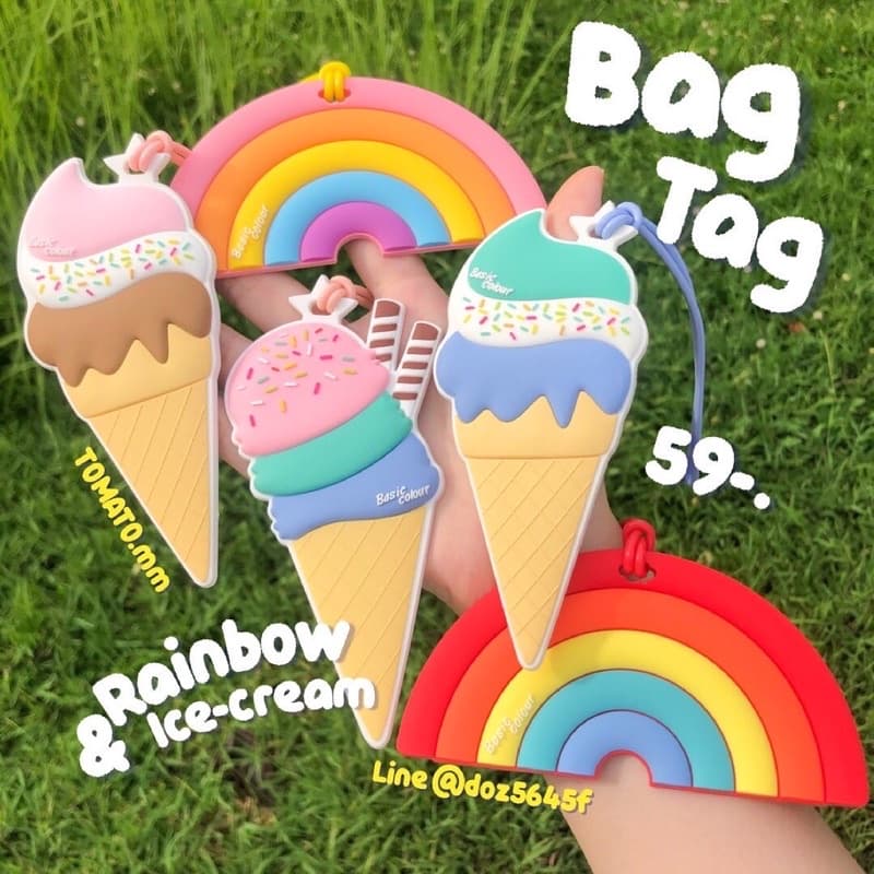 Bag tag ไอศครีม สายรุ้ง ปลาหมึก เพนกวิน ห้อยตกแต่งกระเป๋า พวงกุญแจ soft pvc รูปที่ 1